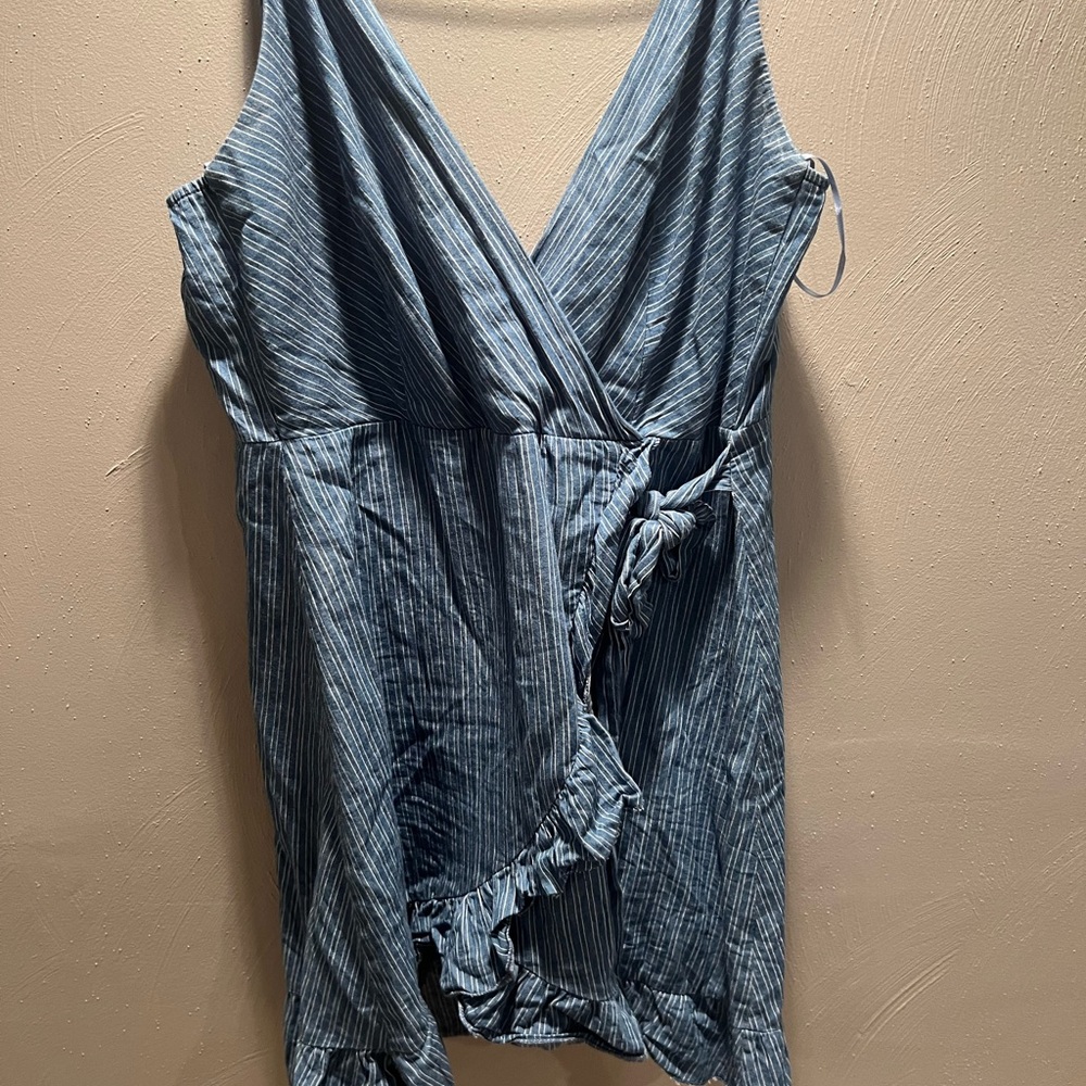 Blue Striped Wrap romper